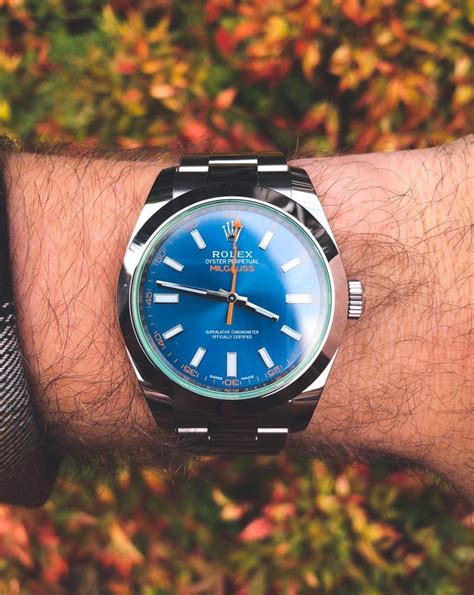 rolex z blue milgauss on wrist|rolex milgauss z blue edition.